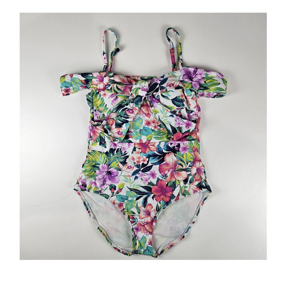 Tommy Bahama Tropical Floral Adjustable Strap One-Piece Swimsuit Size 8